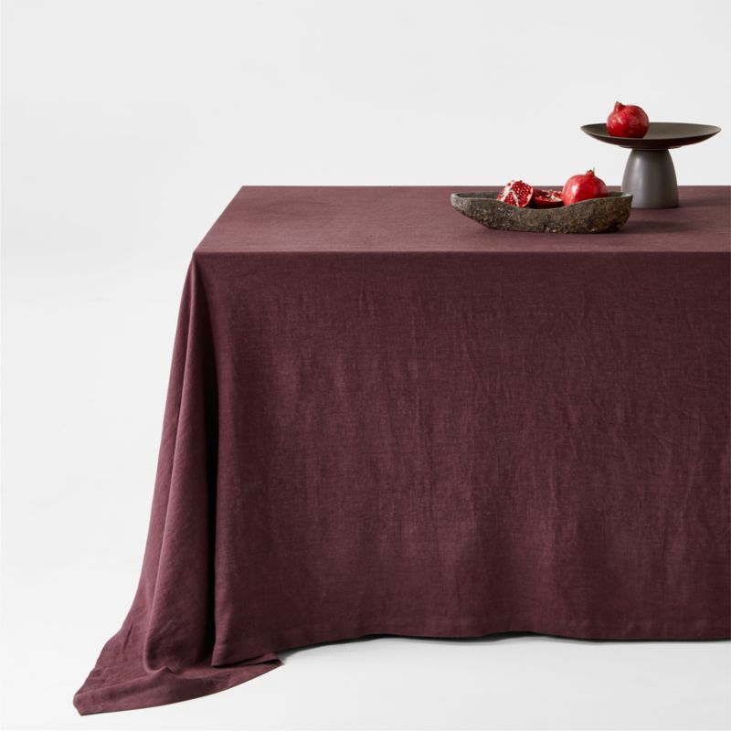 Marin Merlot Red Oversized European Flax ®-Certified Linen Tablecloth