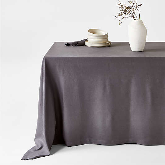 Marin Storm Grey Oversized EUROPEAN FLAX ™-Certified Linen Tablecloth