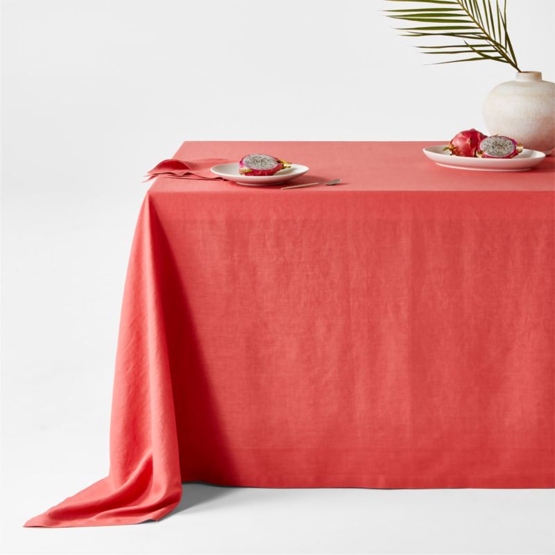 Marin Sienna Pink Oversized European Flax ®-Certified Linen Tablecloth