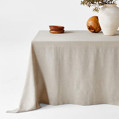 Marin Warm Natural Oversized EUROPEAN FLAX ™-Certified Linen Tablecloth