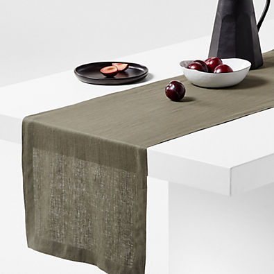 View Marin 120" Desert Green EUROPEAN FLAX ™-Certified Linen Table Runner details