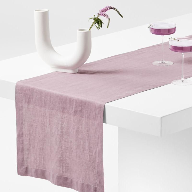 Marin 120" Morning Mauve EUROPEAN FLAX ™-Certified Linen Table Runner - image 0 of 3