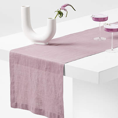 Marin 120" Morning Mauve EUROPEAN FLAX ™-Certified Linen Table Runner