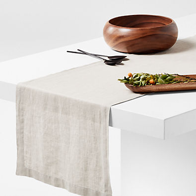 View Marin 120" Warm Natural EUROPEAN FLAX -Certified Linen Table Runner details