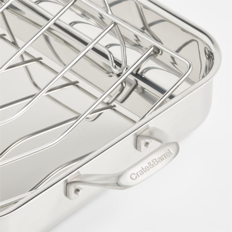 Crate & Barrel EvenCook Stainless™ Stainless Steel Roaster with Rack - image 2 of 3
