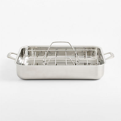 View Crate & Barrel EvenCook Stainless™ Stainless Steel Roaster with Rack details