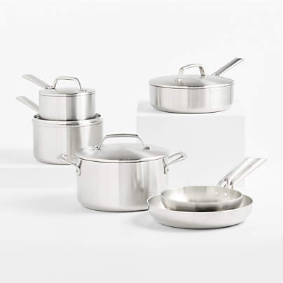 Crate & Barrel EvenCook Stainlessâ„¢ 10-Piece Stainless Steel Cookware Set