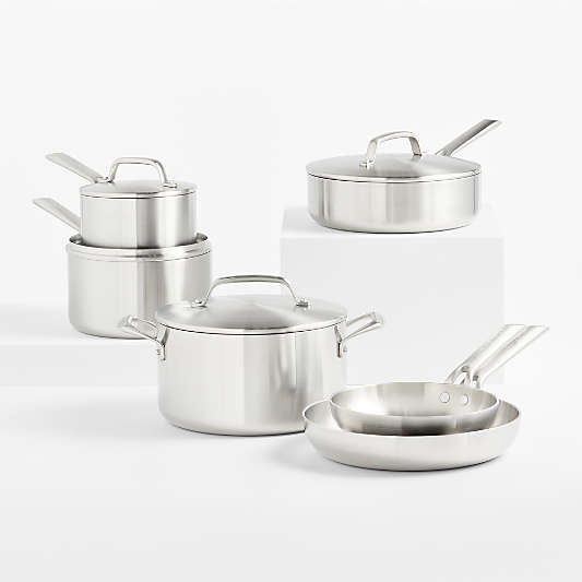 Crate & Barrel EvenCook Stainlessâ„¢ 10-Piece Stainless Steel Cookware Set