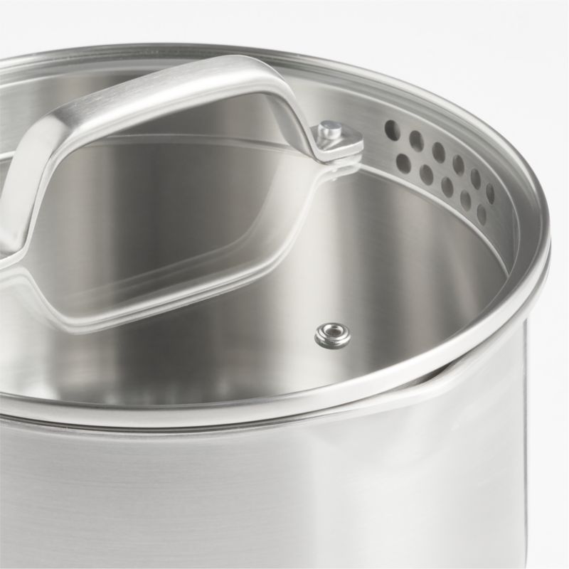 Crate & Barrel EvenCook Stainless™ 3.5-Qt. Stainless Steel Saucepan with Glass Straining Lid - image 3 of 4
