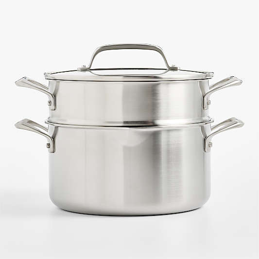 Crate & Barrel EvenCook Stainless™ 6-Qt. Stainless Steel Multipot with Glass Straining Lid