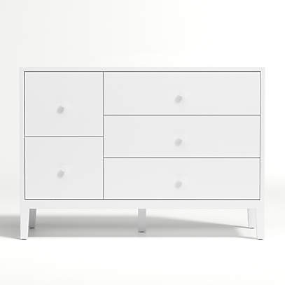 Kids Ever Simple White Wide Dresser, Crate And Barrel Dresser Changing Table