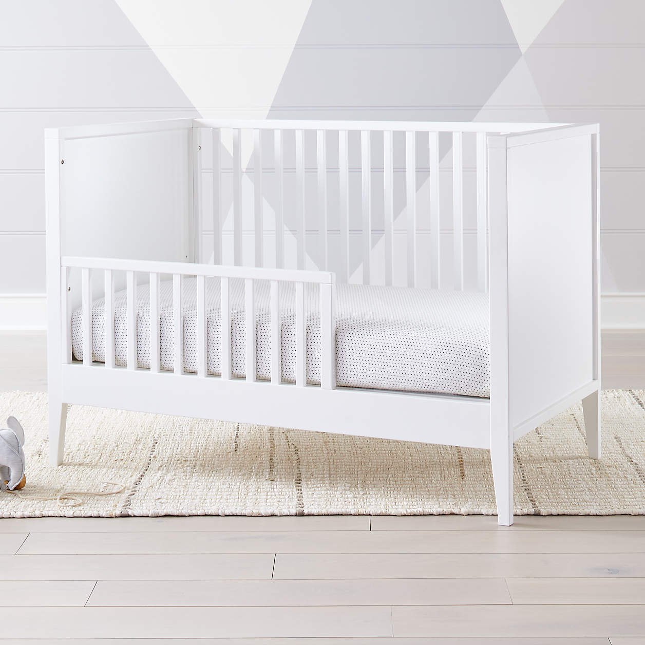 Ever Simple White Wood Crib Rail + Reviews Crate & Kids