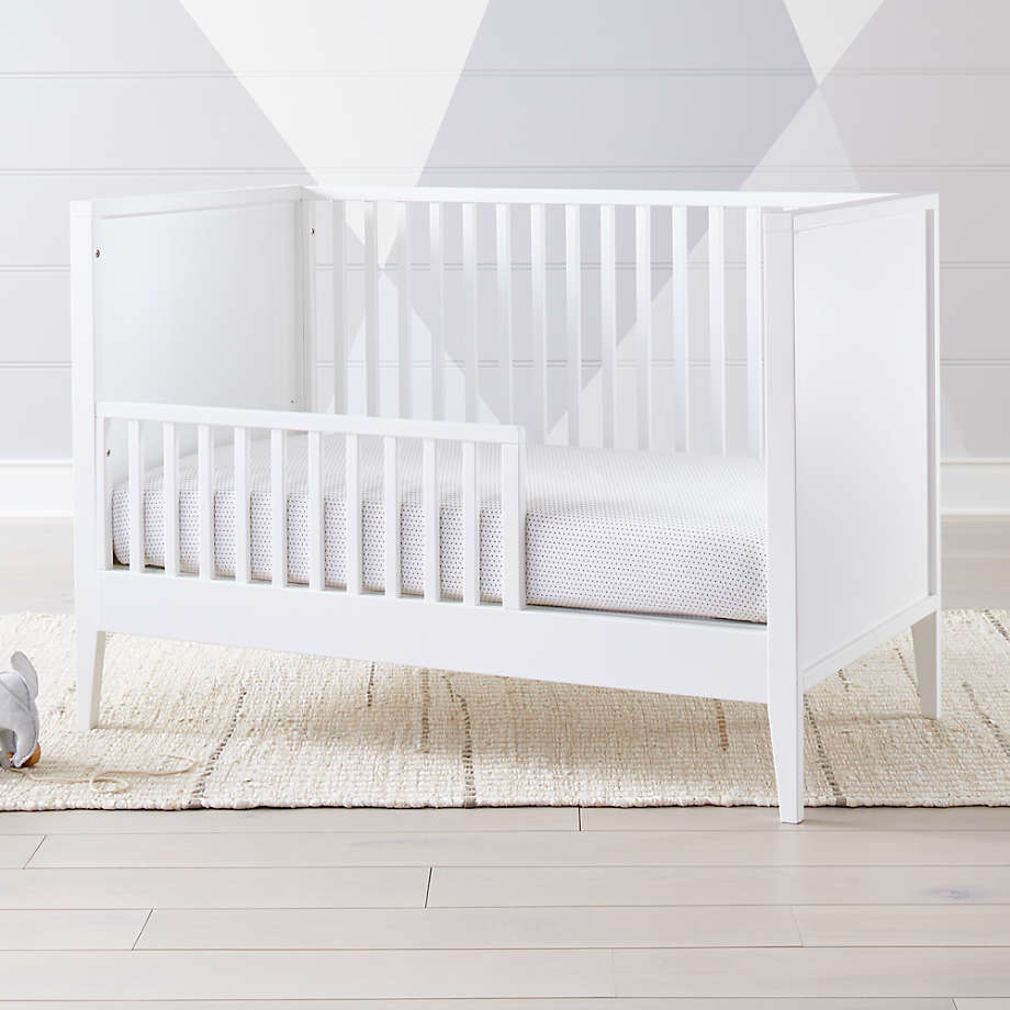 Ever Simple White Wood Crib Rail + Reviews Crate & Kids