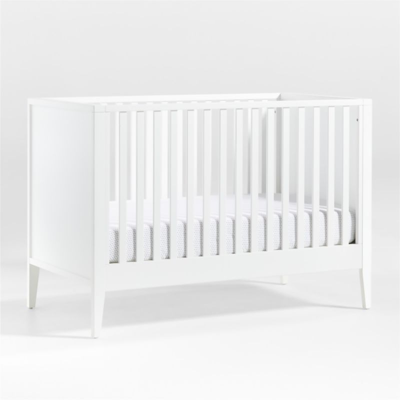 Ever Simple White Wood Convertible Baby Crib + Reviews Crate & Kids