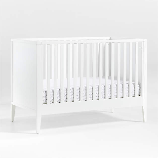 Finn White Wood Convertible Baby Crib + Reviews Crate & Kids