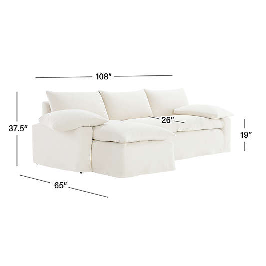 Ever Slipcovered 2-Piece Sectional Sofa with Left Arm Chaise by Leanne Ford