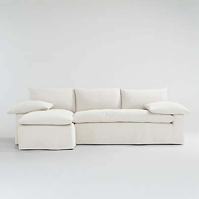 Ever Slipcovered 2-Piece Sectional Sofa with Left Arm Chaise by Leanne Ford