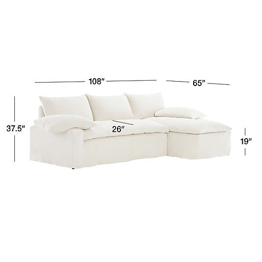 Ever Slipcovered 2-Piece Sectional Sofa with Right Arm Chaise by Leanne Ford