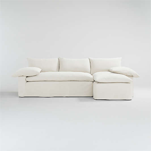 Ever Slipcovered 2-Piece Sectional Sofa with Right Arm Chaise by Leanne Ford