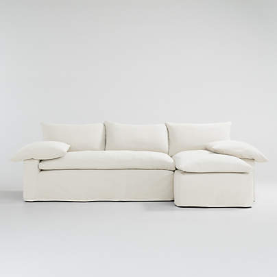 Ever Slipcovered 2-Piece Sectional Sofa with Right Arm Chaise by Leanne Ford