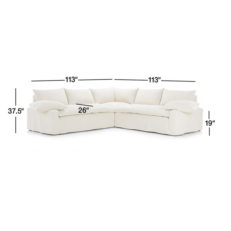 View Ever Slipcovered 3-Piece Sectional Sofa by Leanne Ford - image 2 of 9