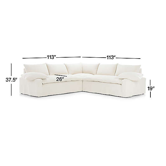 Ever Slipcovered 3-Piece Sectional Sofa by Leanne Ford