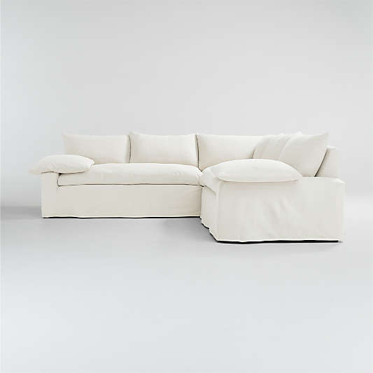 Ever Slipcovered 3-Piece Sectional Sofa by Leanne Ford