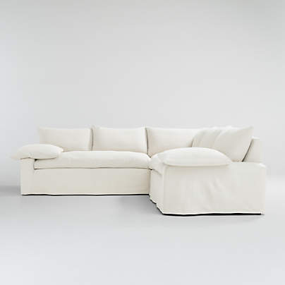 Ever Slipcovered 3-Piece Sectional Sofa by Leanne Ford