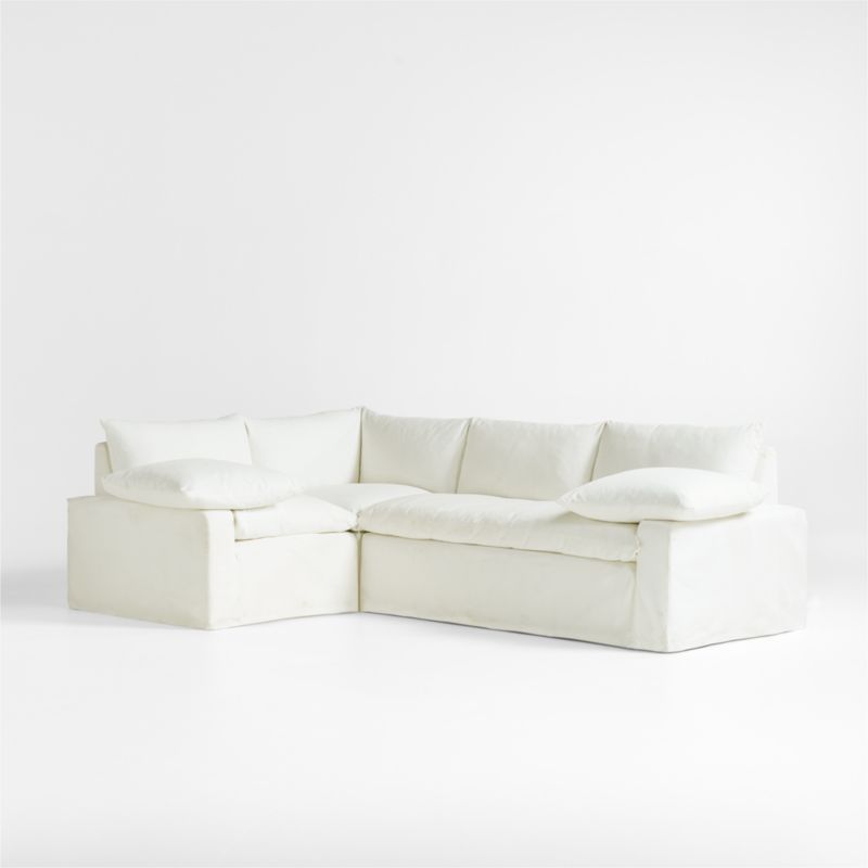 Ever Slipcovered 3 Piece L-Shaped Sectional Sofa by Leanne Ford - image 0 of 12