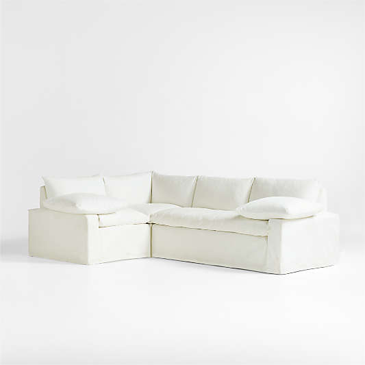 Ever Slipcovered 3 Piece L-Shaped Sectional Sofa by Leanne Ford