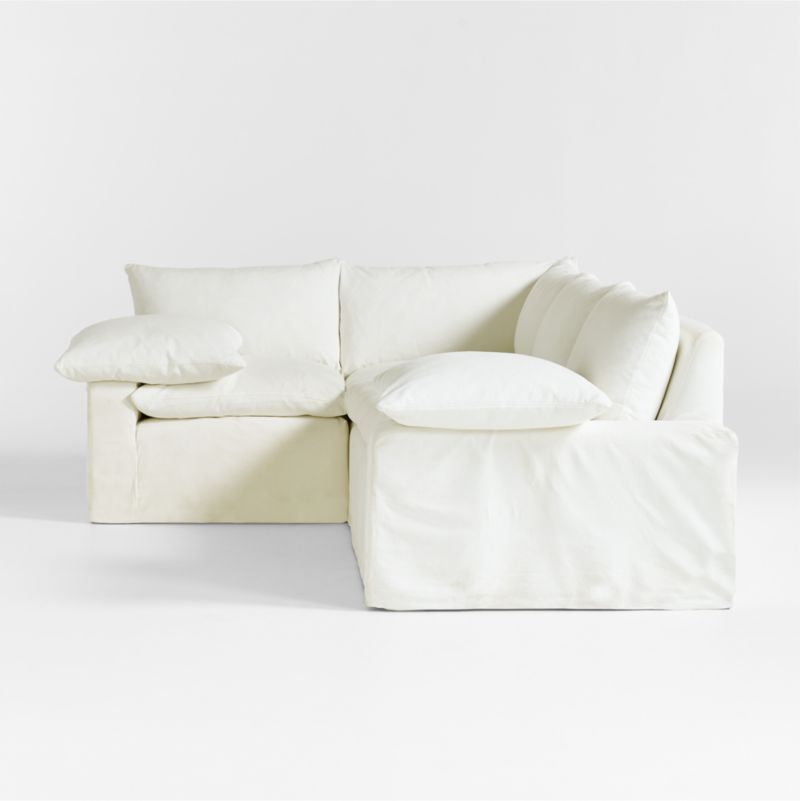 Ever Slipcovered 3 Piece L-Shaped Sectional Sofa by Leanne Ford - image 9 of 12