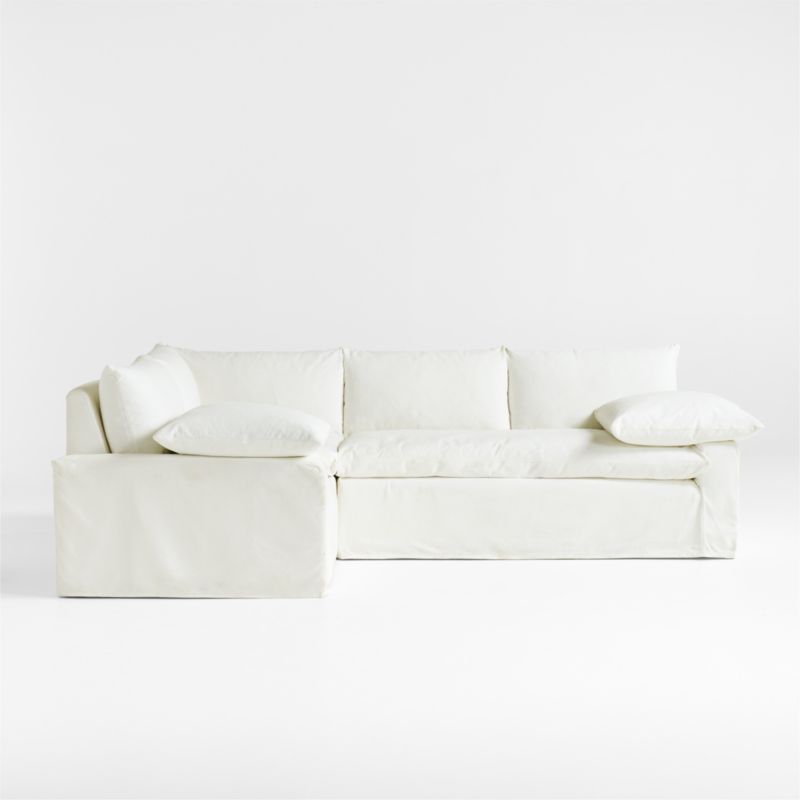 Ever Slipcovered 3 Piece L-Shaped Sectional Sofa by Leanne Ford - image 8 of 12