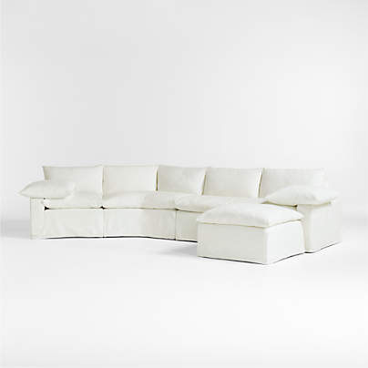 Ever Slipcovered 3-Piece Wedge Sectional Sofa by Leanne Ford