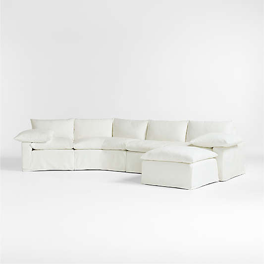 Ever Slipcovered 3-Piece Wedge Sectional Sofa by Leanne Ford