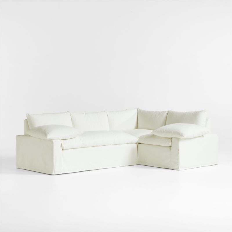 Ever Slipcovered 3 Piece L-Shaped Sectional Sofa by Leanne Ford - image 0 of 12