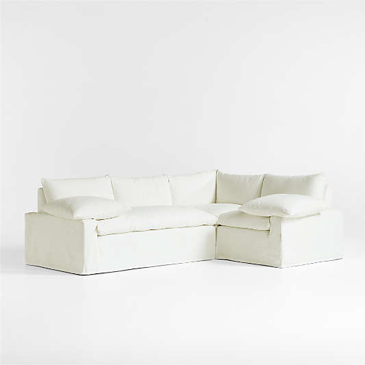 Ever Slipcovered 3 Piece L-Shaped Sectional Sofa by Leanne Ford