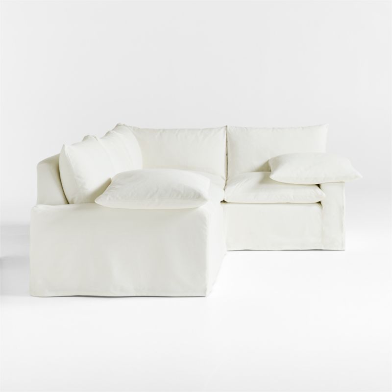 Ever Slipcovered 3 Piece L-Shaped Sectional Sofa by Leanne Ford - image 9 of 12