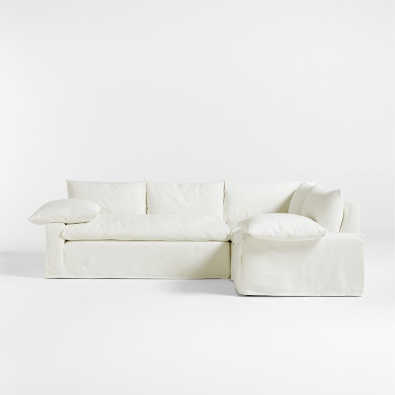 Ever Slipcovered 3 Piece L-Shaped Sectional Sofa by Leanne Ford - image 8 of 12