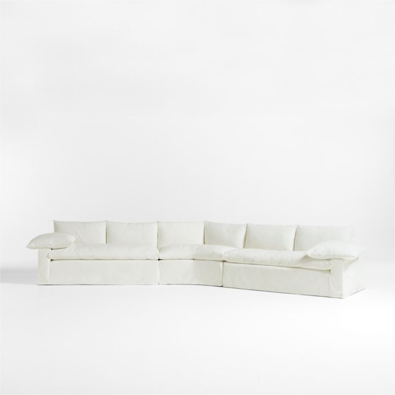 Ever Slipcovered 3-Piece Wedge Sectional Sofa by Leanne Ford - image 0 of 12