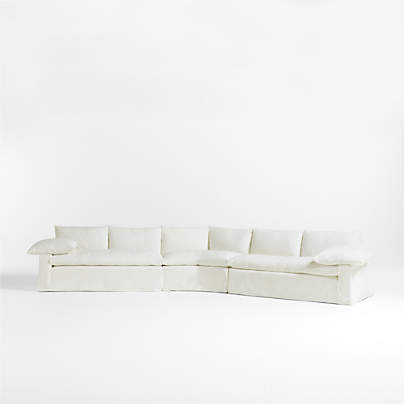 Ever Slipcovered 3-Piece Wedge Sectional Sofa by Leanne Ford