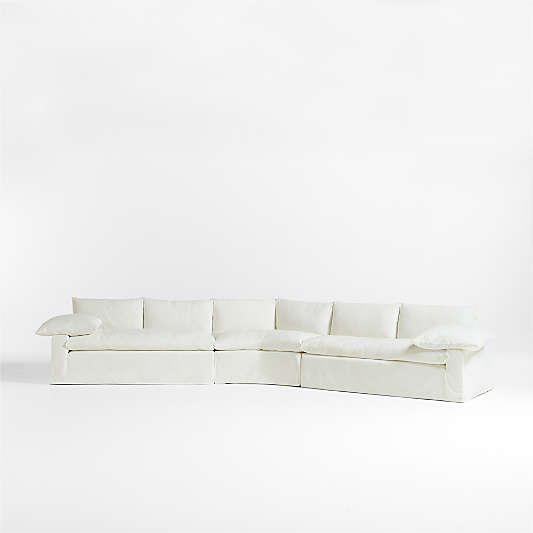 Ever Slipcovered 3-Piece Wedge Sectional Sofa by Leanne Ford