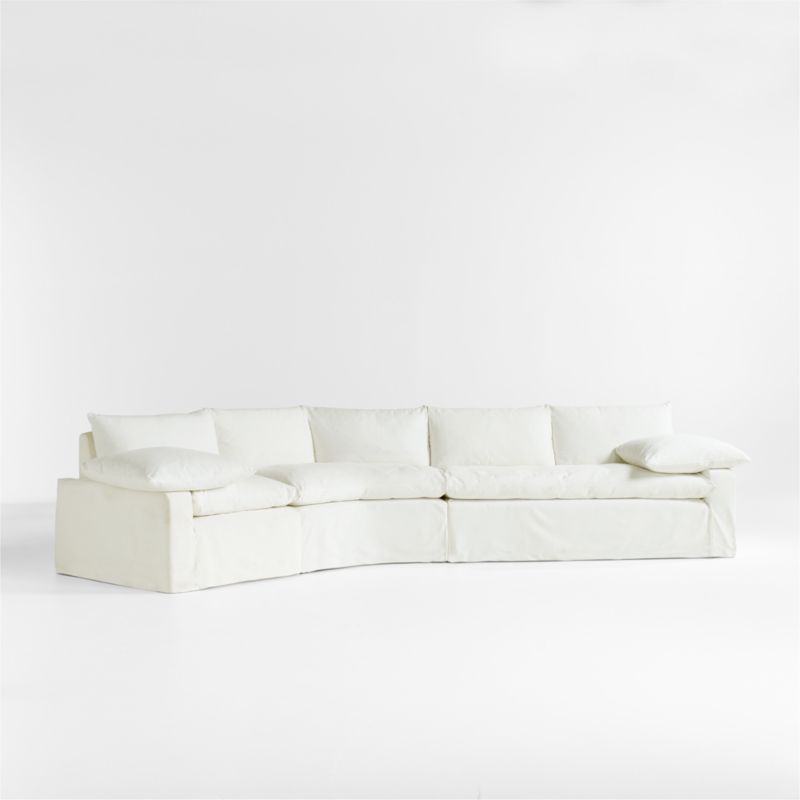 Ever Slipcovered 3-Piece Wedge Sectional Sofa by Leanne Ford - image 9 of 13