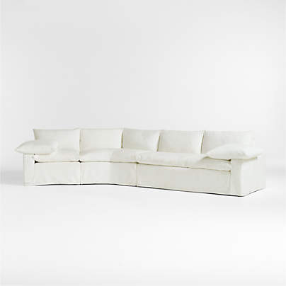 Ever Slipcovered 3-Piece Wedge Sectional Sofa by Leanne Ford