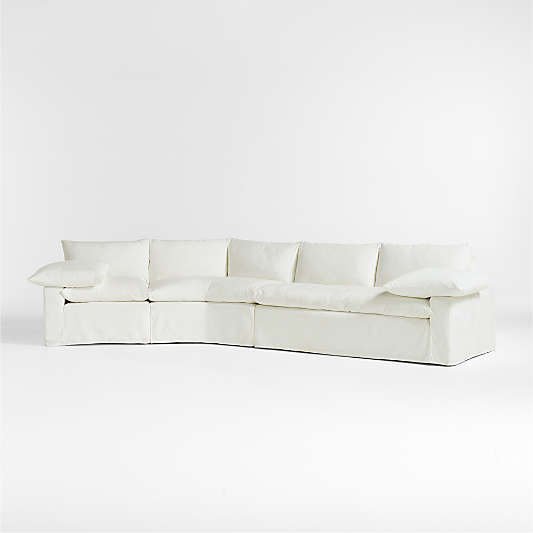 Ever Slipcovered 3-Piece Wedge Sectional Sofa by Leanne Ford