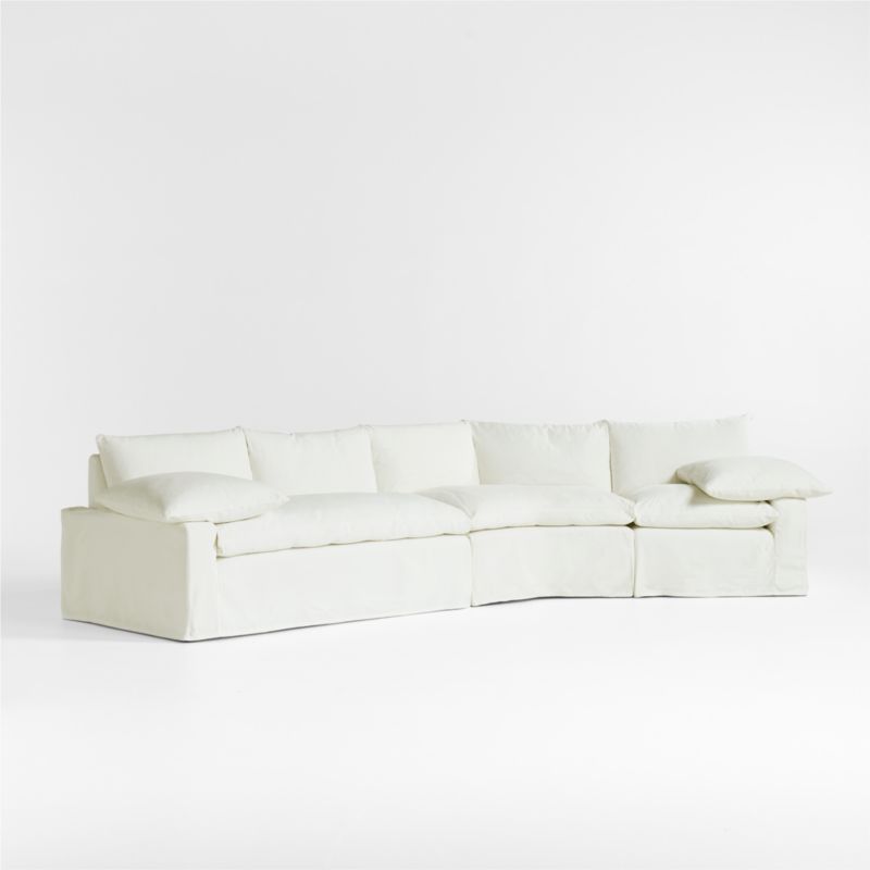 Ever Slipcovered 3-Piece Wedge Sectional Sofa by Leanne Ford - image 8 of 12