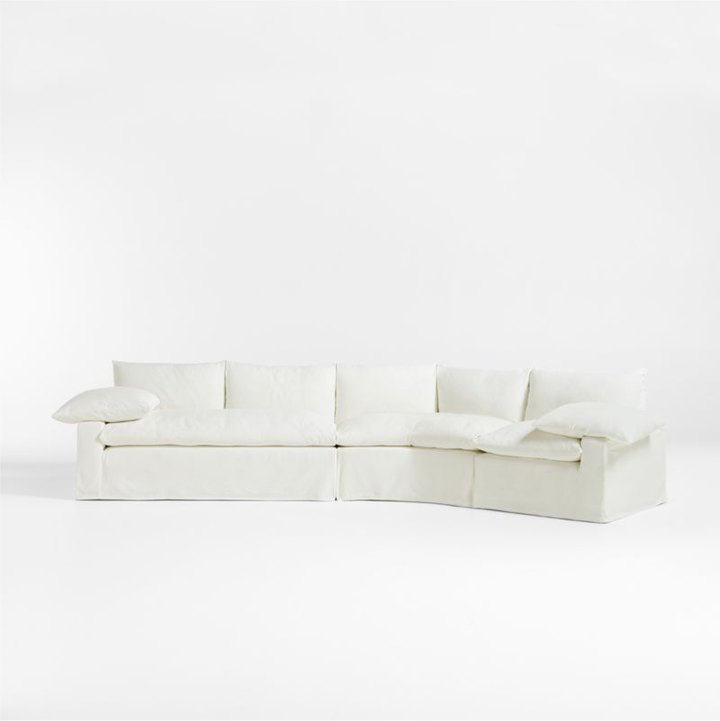 Ever Slipcovered 3-Piece Wedge Sectional Sofa by Leanne Ford - image 0 of 12