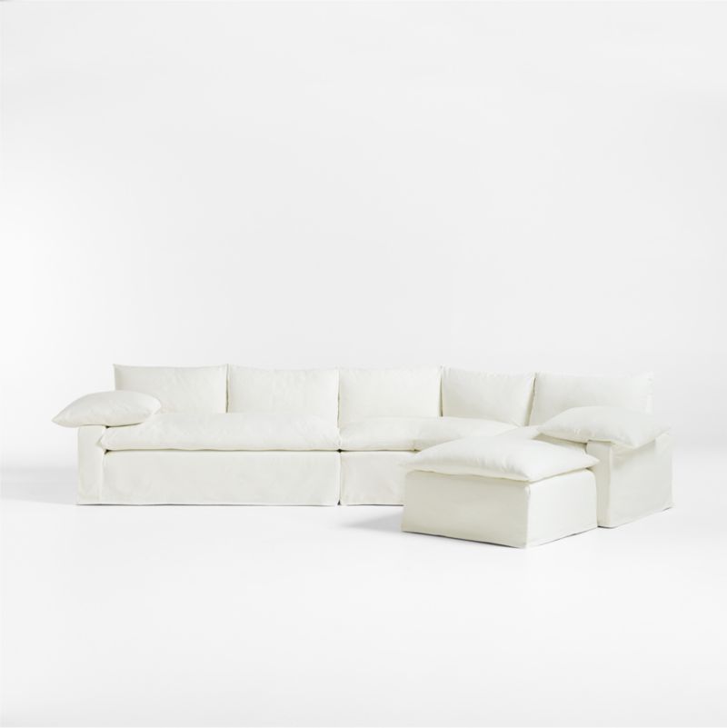 Ever Slipcovered 4-Piece Wedge Sectional Sofa by Leanne Ford - image 8 of 12