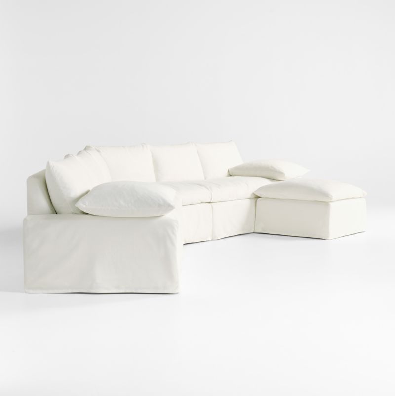 Ever Slipcovered 4-Piece Wedge Sectional Sofa by Leanne Ford - image 9 of 12