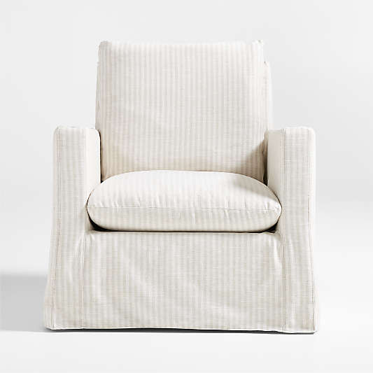 Ever Slipcovered Striped Nursery Glider Chair by Leanne Ford