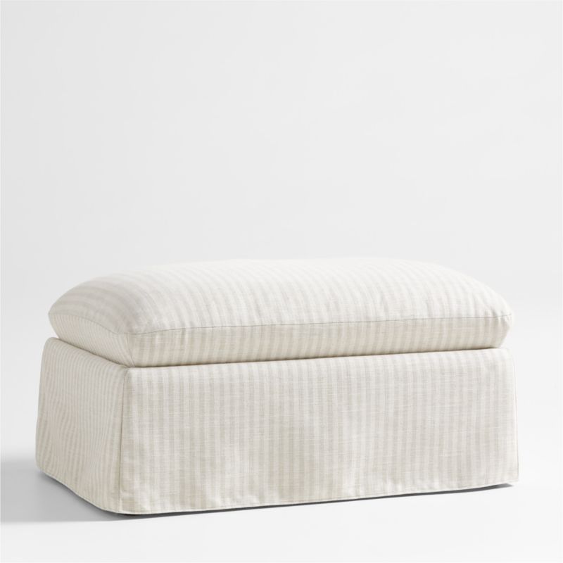 Ever Striped Slipcovered Storage Nursery Ottoman by Leanne Ford